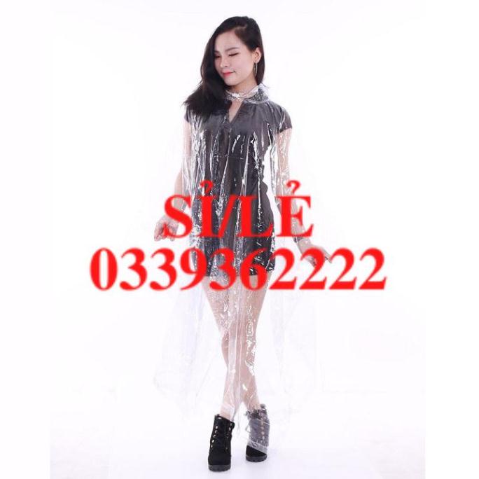 [ COCOLOVE ] Combo 2 áo mưa trong suốt 1 đầu bằng nhựa vi sinh  HAIANHSHOP