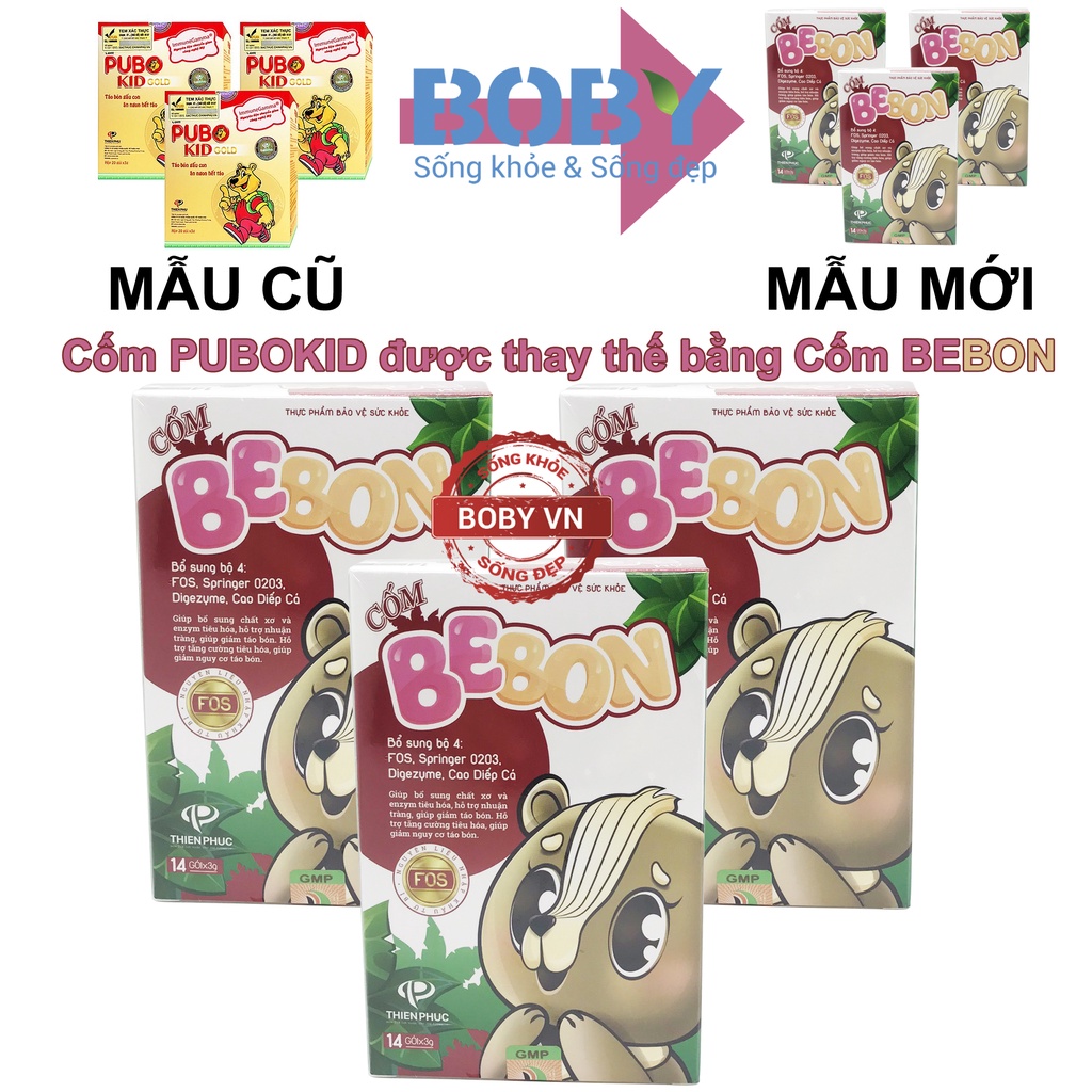 Cốm BeBon bổ sung chất xơ và enzym tiêu hóa, hỗ trợ nhuận tràng giảm táo bón thay thế cốm Pubodkid