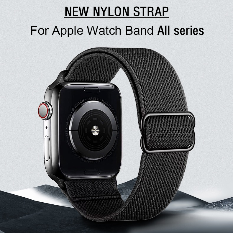 Dây Đeo Nylon Có Thể Điều Chỉnh Cho Đồng Hồ Thông Minh Apple Watch 6 Se 5 4 3 2 1 40mm 44mm 42mm 38mm