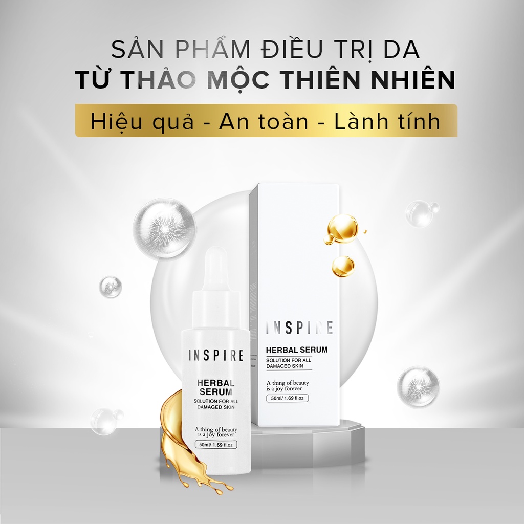 Serum Tái Tạo Da INSPIRE HERBAL SERUM  Phục Hồi Hư Tổn Trẻ Hóa Làn Da Dưỡng Da Sáng Mịn 50ml