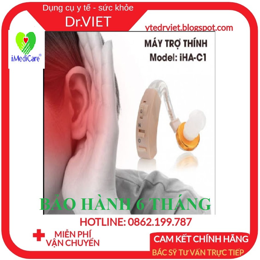 MÁY TRỢ THÍNH IMEDICARE IHA-C1 (NEW)- Máy Trợ Thính Không Dây Cho Người Già Nặng Tai, nghe kém tai trái hoặc tai phải