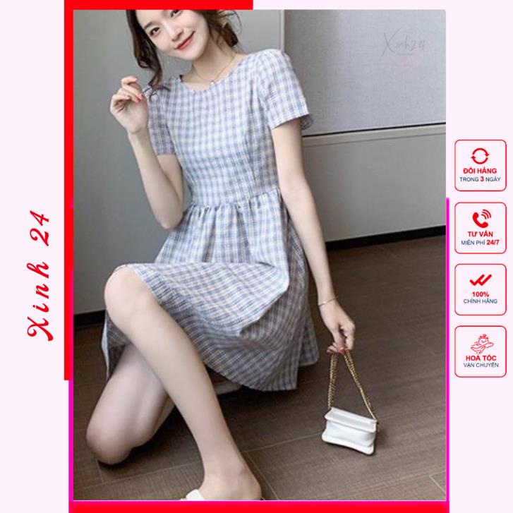 Váy xòe, Đầm xòe sọc kẻ caro thiết kế trẻ trung | BigBuy360 - bigbuy360.vn