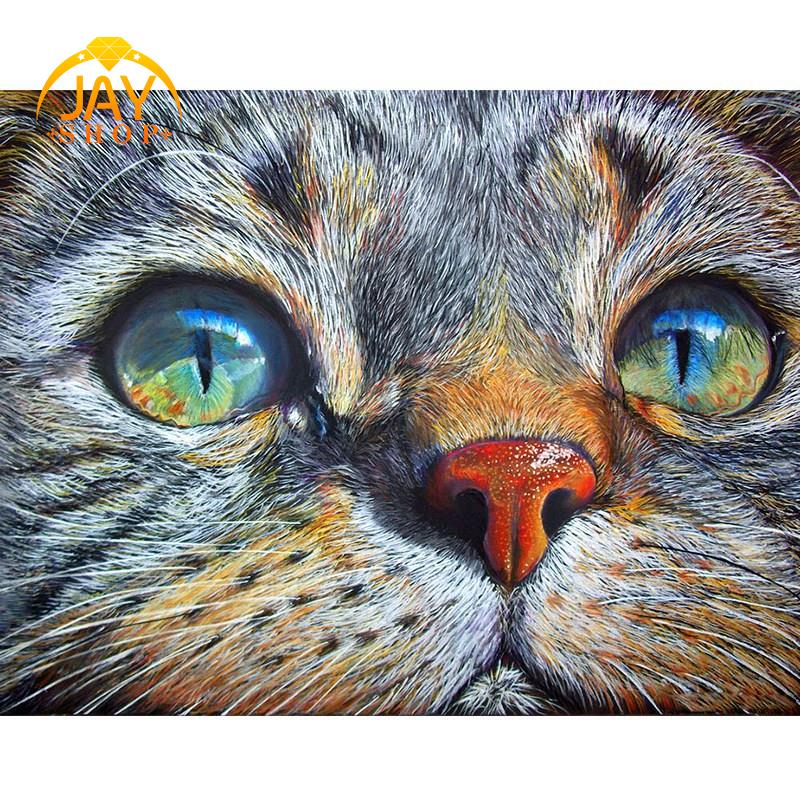 [In Stock]Full Drill Square Diamond 5D Diy Diamond Painting"Cat Face"Diamond Embroidery Cross Stitch Rhinestone Painting