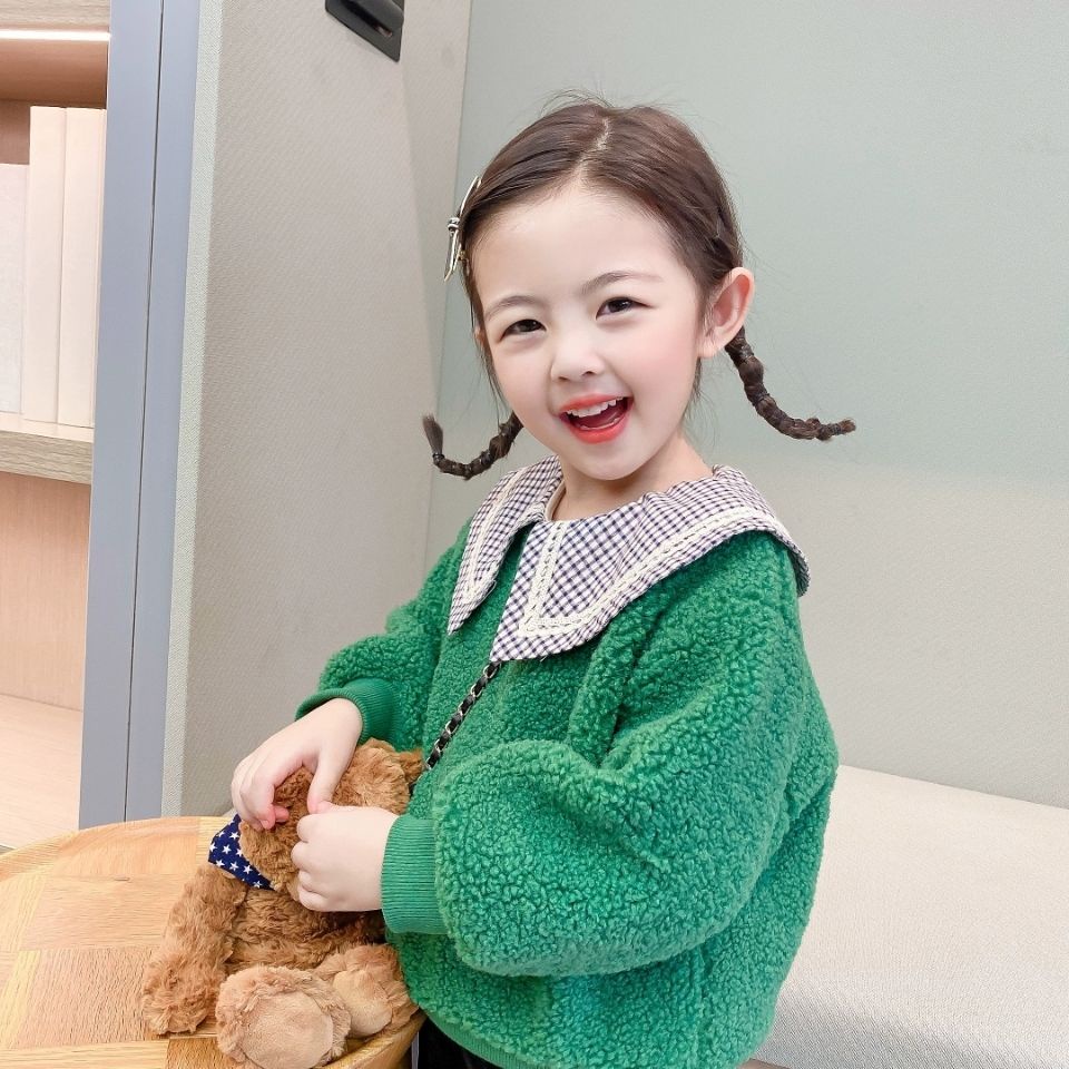 Áo hoodie màu trơn giữ ấm thời trang dành cho bé gái