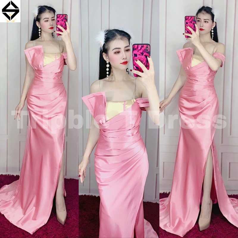 Đầm maxi body dự tiệc cách điệu TRIPBLE T DRESS - size S/M/L -MS390V