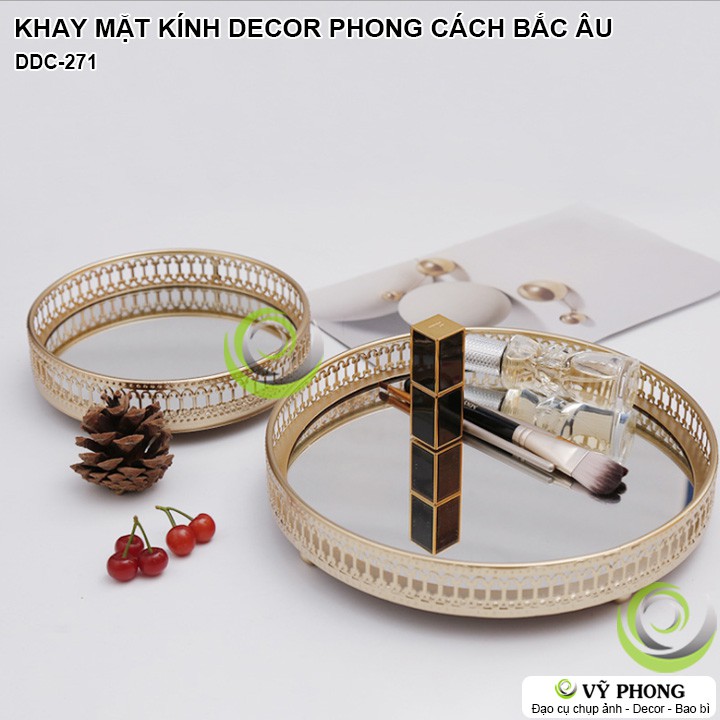 KHAY MẶT KIẾNG GƯƠNG DECOR MÂM KÍNH TRANG TRÍ BẮC ÂU ĐỰNG PHỤ KIỆN ĐỒ TRANG SỨC NẾN ĐẠO CỤ CHỤP ẢNH SẢN PHẨM INS DDC-271