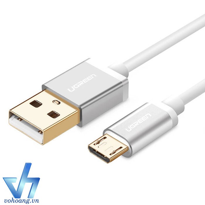 Cáp sạc MicroUSB Ugreen 0.5m US134 10828 (Trắng)