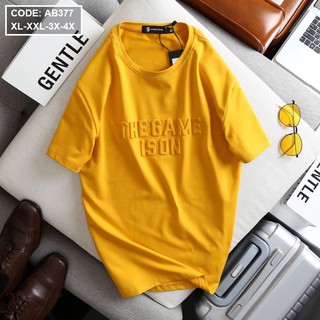 Áo thun nam cổ tròn in chữ dập nổi thun Quảng châu hàng cao cấp - MS001