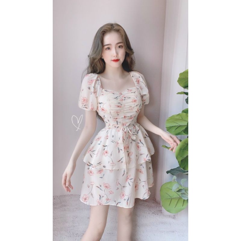 ĐẦM 2 TẦNG TAY PHỒNG  XẾP BEN NGỰC