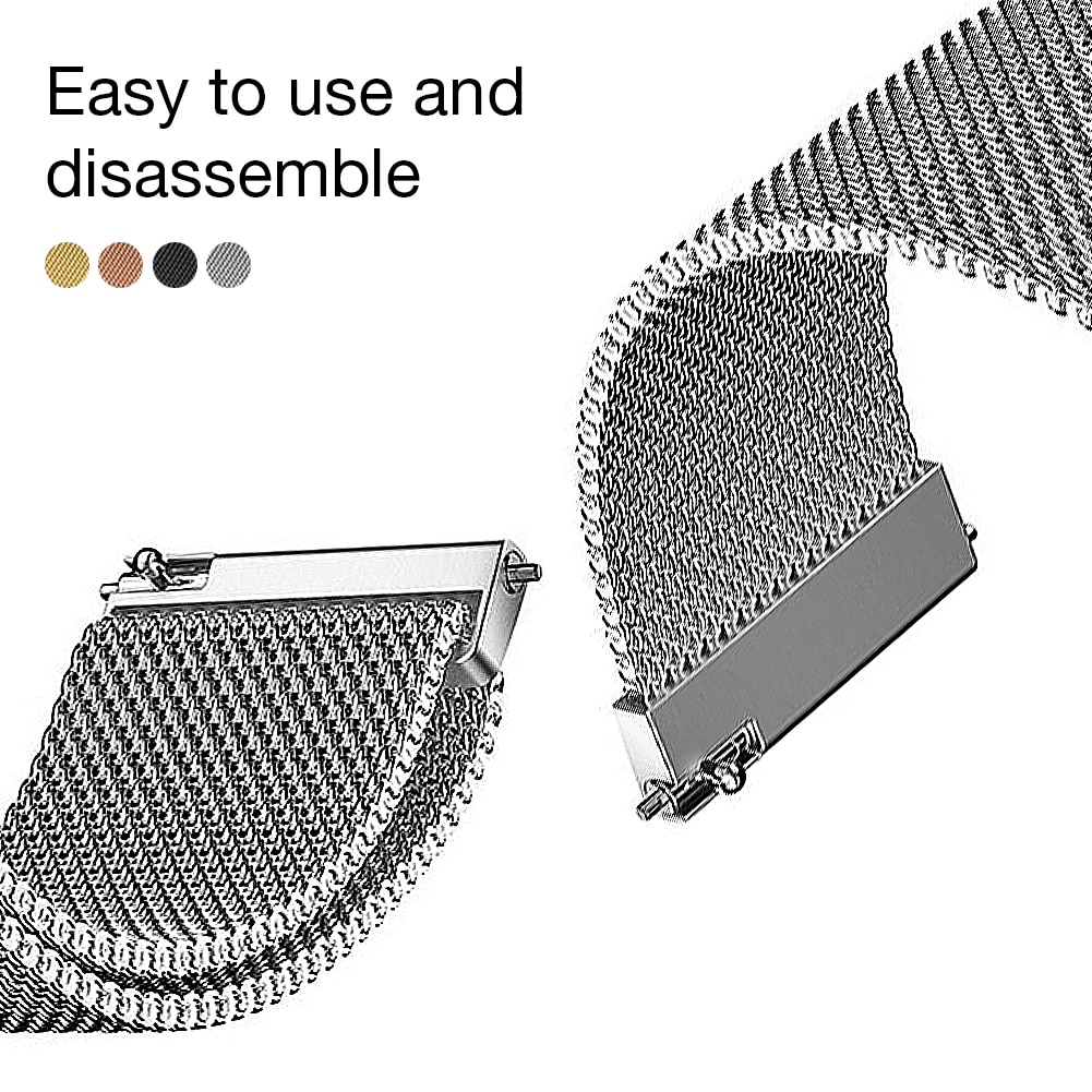 Xumu Universal Replacement Bracelet For Huawei GT Samsung Galaxy Watch 4 3 Active 1 2 40mm 42mm Milanese Metal Magnetic Strap 41mm 45mm Watch 4 Classic 44mm 46mm