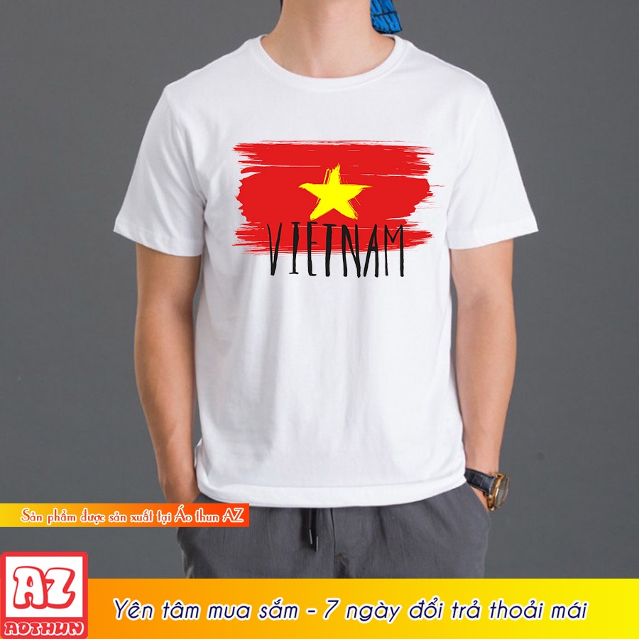 Áo thun in hình Cờ đỏ sao vàng du lịch Việt Nam có size trẻ em M72