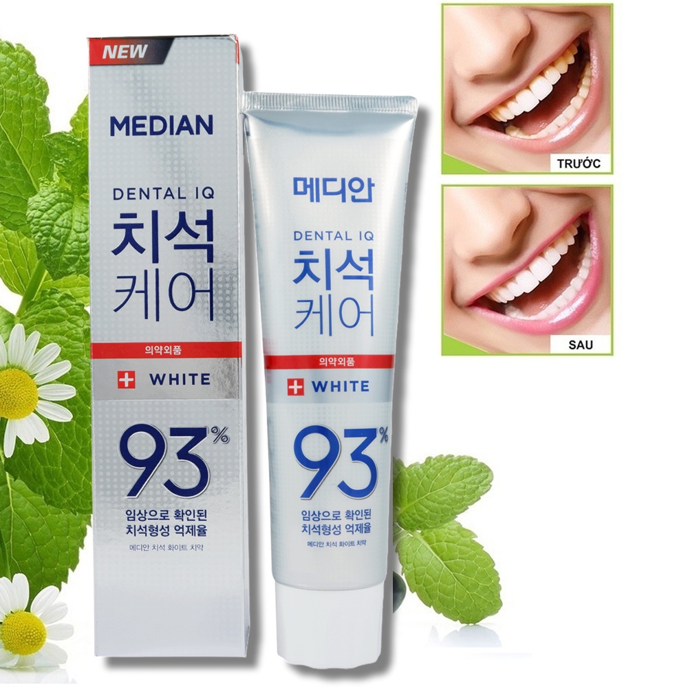 Kem đánh răng làm trắng răng, giảm ê buốt Median Dental IQ 93% bán chạy số 1 Hàn Quốc 120g NPP Shoptido