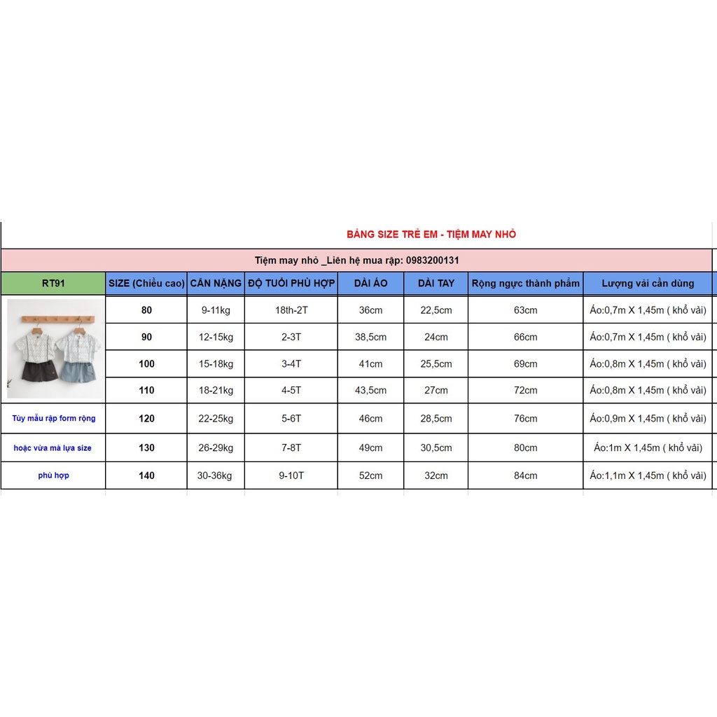 RT91_rập giấy may bộ đồ bé trai
