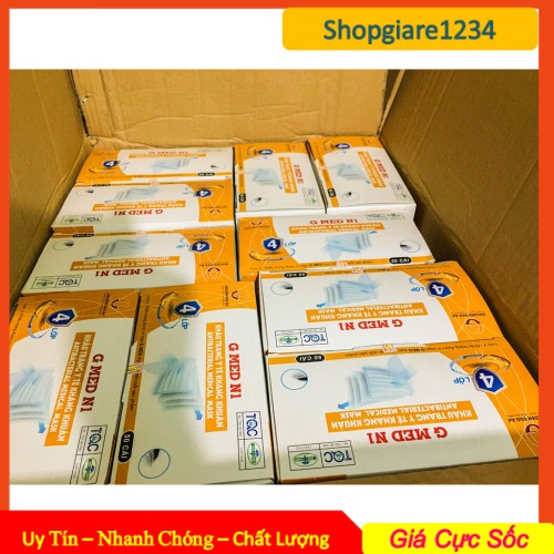 Hộp 50 cái khẩu trang y tế NANO BẠC, 4 Lớp Gold Med - Hàng Chuẩn Công Ty, Chất Lượng Cao Cấp