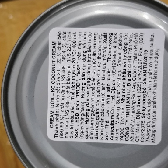 [Hộp 400ml] NƯỚC CỐT DỪA ĐẬM ĐẶC [Thailand] KC Coconut Cream (atu)
