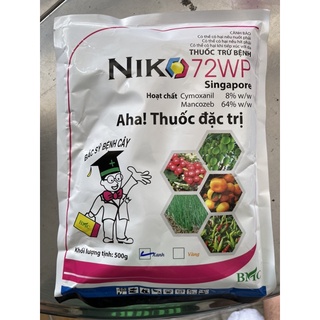 Niko 72 wp phòng ngừa vàng lá,thán thư, xì mủ nấm bệnh cho cây 500gram