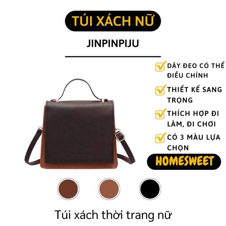 Túi Đeo Vai Thời Trang Nữ - Túi Da Đeo Chéo Vintage Da Mềm JingPinPiju Hàn Quốc 8370
