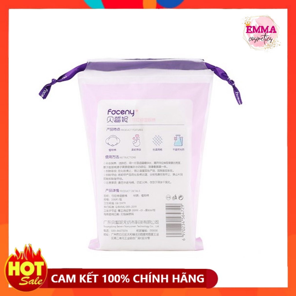 Bông đắp toner, bông đắp mặt nạ FACENY Stretchable Cotton Pad 200 miếng (FY20)