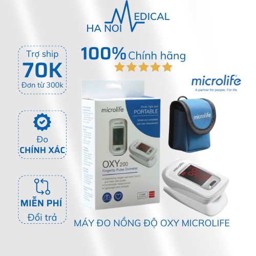 Máy đo nồng độ oxi trong máu MICROLIFE OXY 200 hàng chính hãng bảo hành 24 tháng