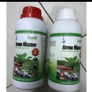 Cặp Dung dịch thủy canh Grow Master đậm đặc dành cho rau ăn lá loại 500ml