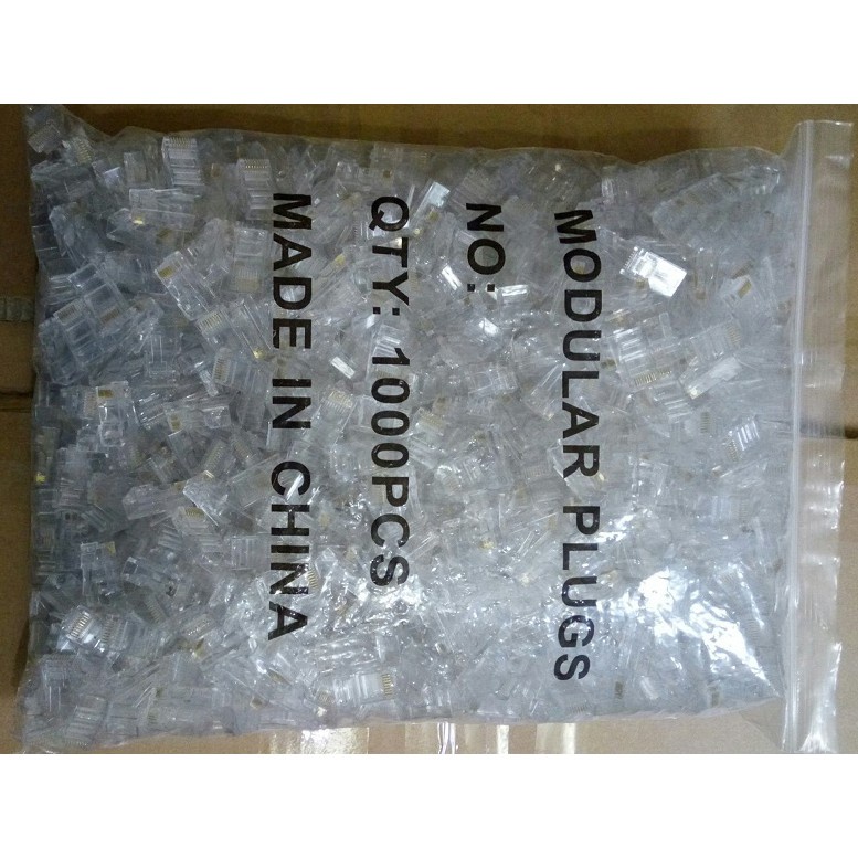 Hạt mạng nhựa RJ45 COB túi 1000 hạt