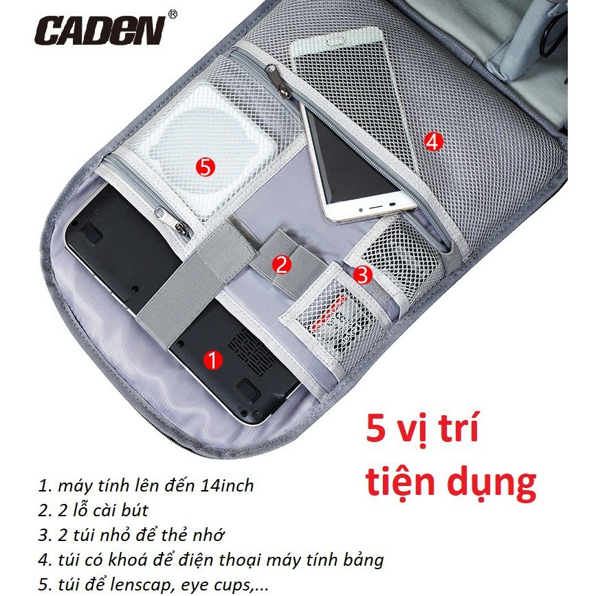 1B❇Ba lô máy ảnh Caden D10 full photo size lớn có ÁO BẢO VỆ chống mưa sốc