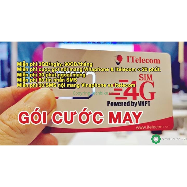 CHUYÊN SỈ SIM 4G ITELECOM TẶNG 90GB/THÁNG GỌI VÀ SMS MIỄN PHÍ GIÁ CỰC RẺ