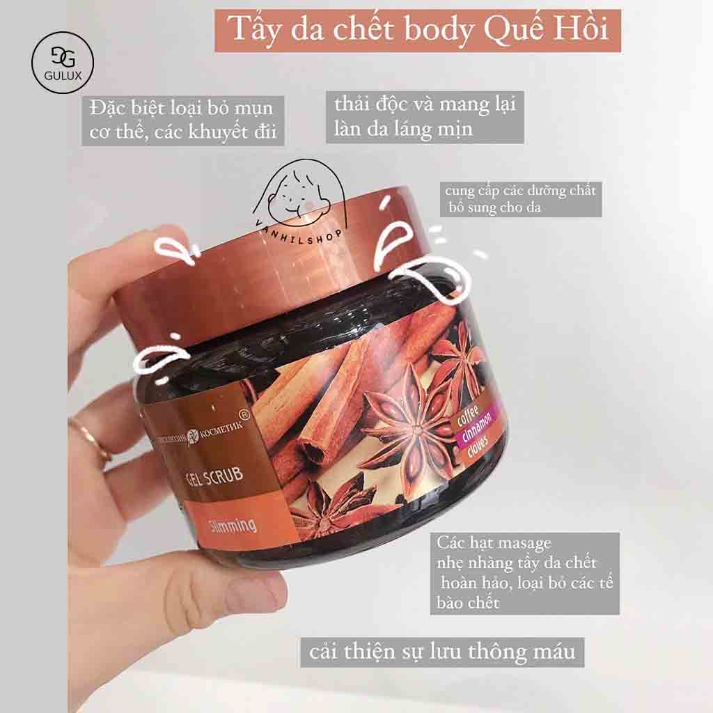 Tẩy tế bào chết body quế hồi Scrub Coffee Cinnamon Cloves, tẩy da chết body quế hồi Nga