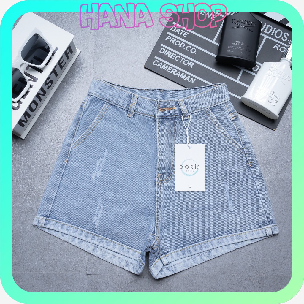 Quần Sooc Jean Tua Lai Kiểu Màu Xanh Rách 2 Bên Cao Cấp ẢNH TỰ CHỤP