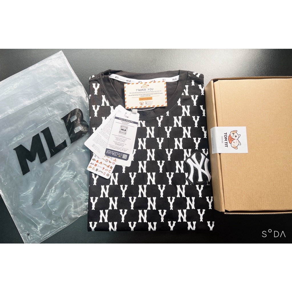 Áo Thun M.L.B Monogram Chất Cotton 100% Dáng Form Suông Năng Động