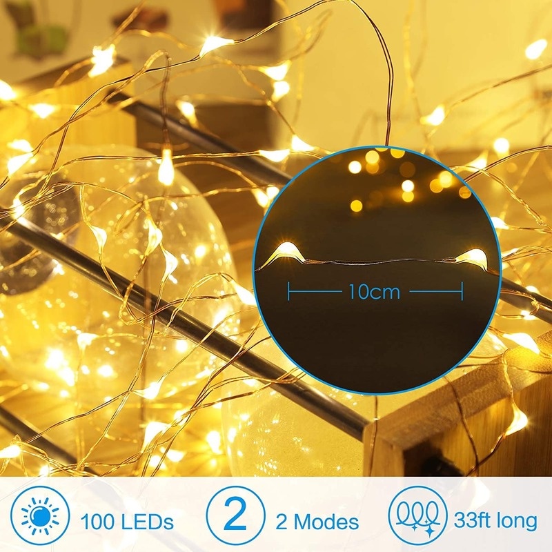 Dây Đèn LED Trang Trí Bằng Đồng Sạc USB 2/3/5/10m DIY