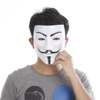 Mặt nạ hacker anonymous (Trắng cơ bản) _hàng bao đẹp