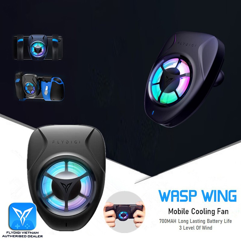 Flydigi Wasp Wing |PHIÊN BẢN MỚI CÓ KẸP | Quạt tản nhiệt gaming cho điện thoại và máy tính bảng siêu mát, LED RGB