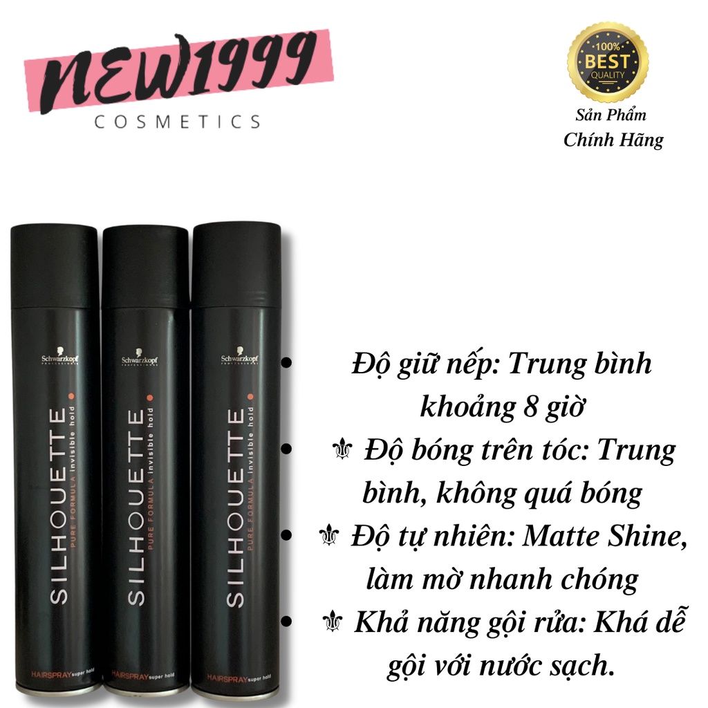 Gôm xịt tóc nam SILHOUETTE 420ML giữ nếp siêu cứng