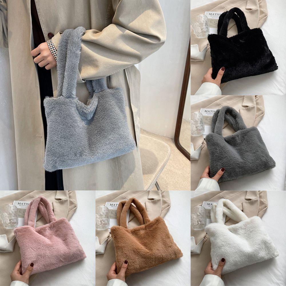 Túi Xách Đeo Vai Phối Lông Giả Thời Trang Cho Nữ