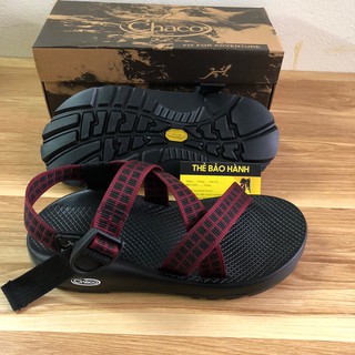 Dép Chaco Uniex màu đỏ họa tiết đen