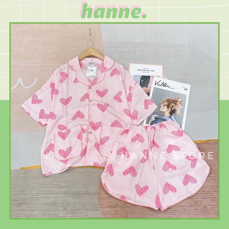 Bộ đồ ngủ pijama lụa mango freesize dáng tay cánh dơi mặc cực xinh Đồ ngủ dễ thương mát mẻ mặc hè thu ở nhà