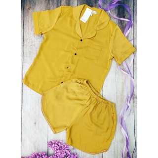 Đồ bộ mặc nhà - đồ tay ngắn quần ngắn size l chất liệu tơ tằm