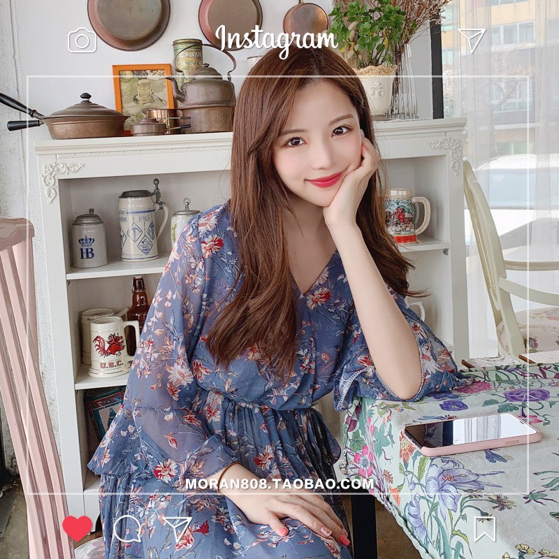 Váy hoa dáng dài mẫu mới 2020 MORAN Hàn Quốc (ORDER)- Có ảnh thật | BigBuy360 - bigbuy360.vn