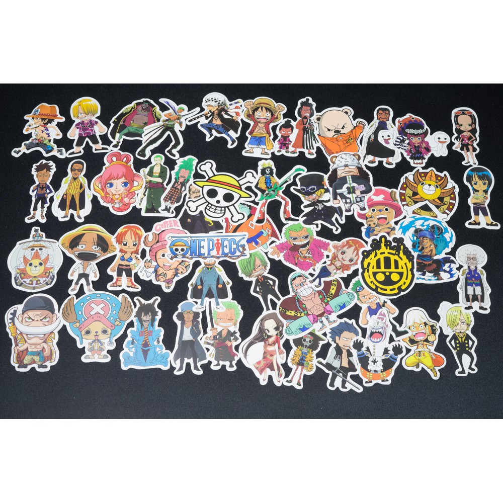 Bộ miếng dán sticker, stickers cao cấp nhiều chủ đề One Piece, WE ARE BEAR, POKEMON, MÈO, CORGI, PONY, PINK, ....