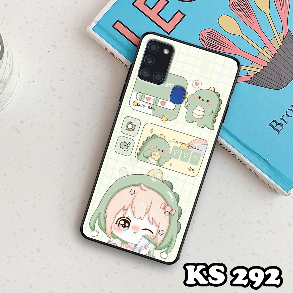 Ốp lưng Samsung A21s - Samsung A21 - Ốp in hình khủng long DinoCute - Lưng nhám viền TPU