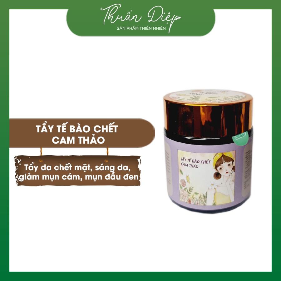 Tẩy Tế Bào Chết Cam Thảo cho Da Mặt 100g Handmade Sáng da, Giảm mụn cám [Nguyên liệu thiên nhiên] [Thuần Diệp]