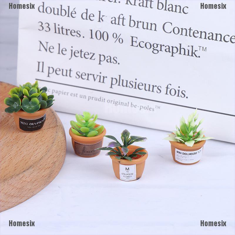 [HoMSI] 4pcs Dollhouse Miniature 1:12 Pot DIY Kitchen Decora Potted plant SUU