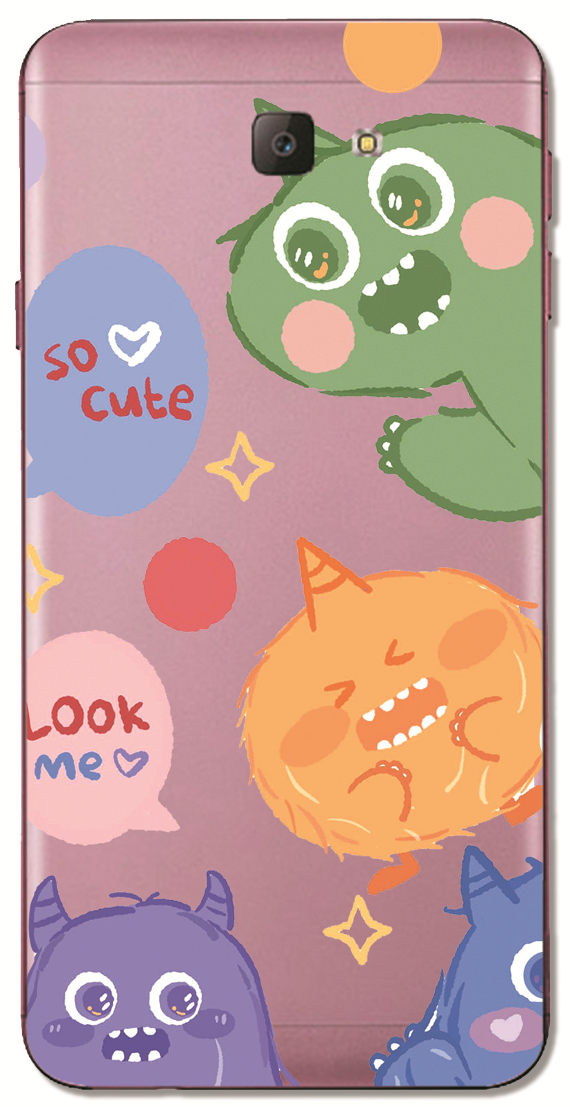 Samsung Galaxy A7 A5 A3 2017/A720 A520 A320 A6S A8S A9 A8 Star INS Cute Cartoon Big eyes Monster Clear Soft Silicone TPU Phone Casing Lovely Furry monster Case Back Cover Couple