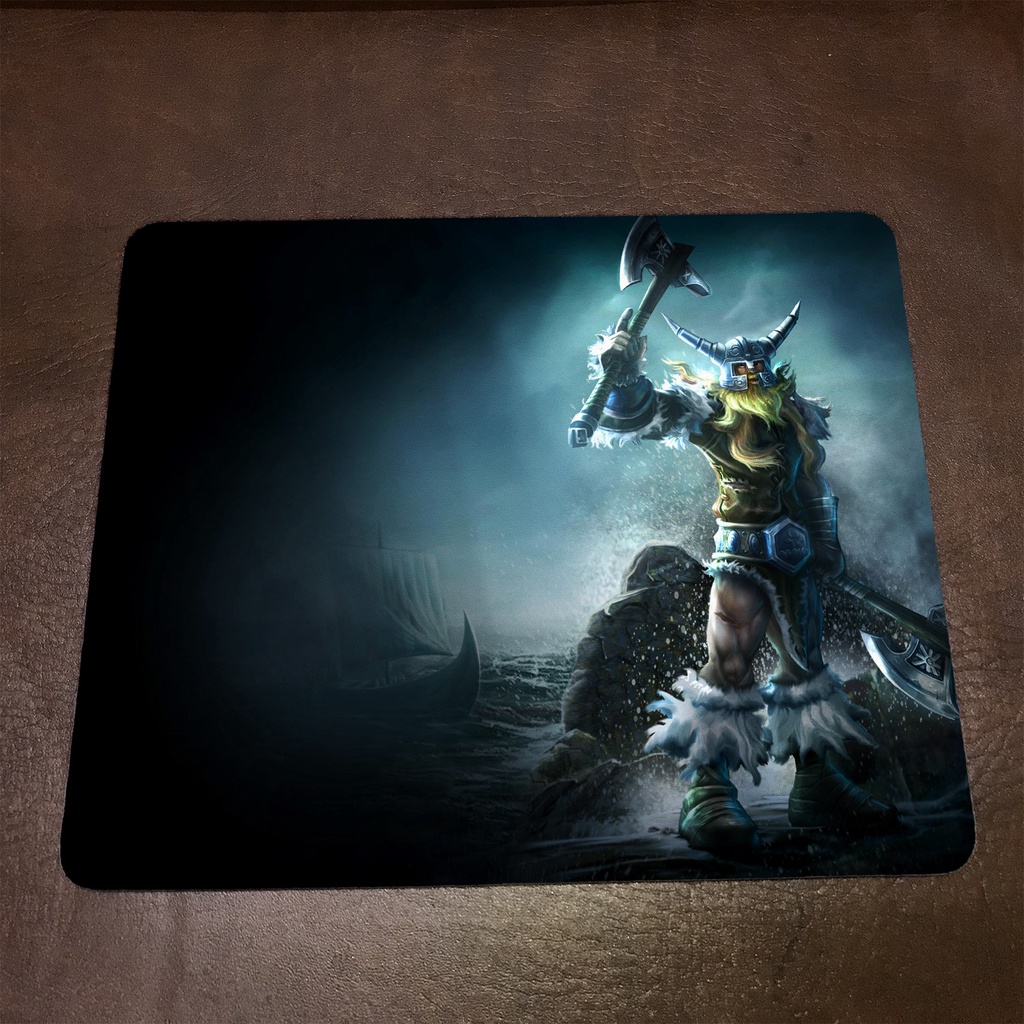 Lót chuột máy tính League of Legends OLAF - Mẫu 1 Mousepad cao su êm ái, nhận in theo yêu cầu