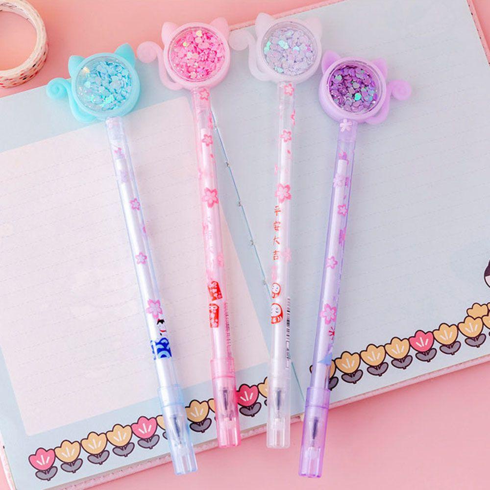 PISTA Bút Mực Gel Đính Kim Sa Lấp Lánh Dành Cho Học Sinh