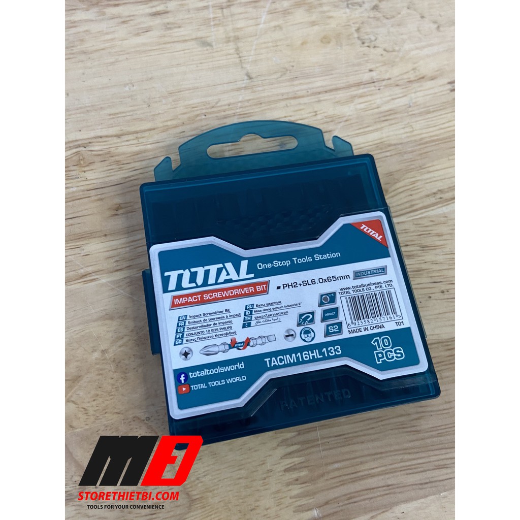 TACIM16HL133 1 Mũi bắt vít hai đầu  PH2+SL6.0*1.0x65 mm (có nam châm) TOTAL