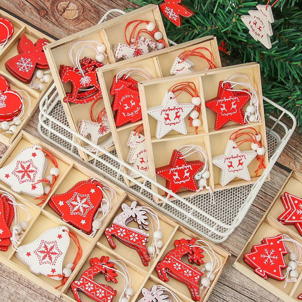 Set 12 Phụ Kiện Gỗ Treo Trang Trí Giáng Sinh