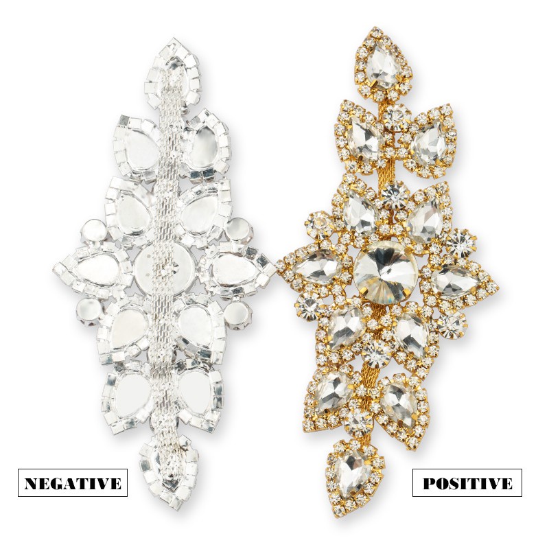 1 Đá Pha Lê Trong Suốt Kích Thước 6.3x13.5cm Dùng Trang Trí Váy Cưới