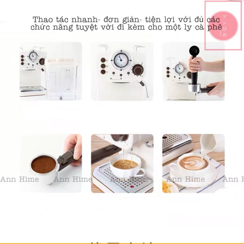 Máy Pha Cà Phê Gia Đình Tự Động Mini Pha Cafe Espresso FUGU Retro CM5013 Nhập Khẩu